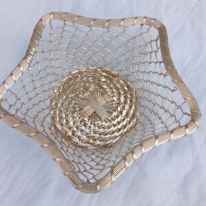 Chic Gold Woven Basket